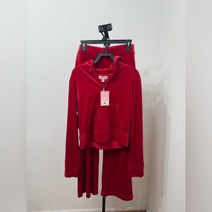 Juicy Couture Coco Red Velour Tracksuit Set